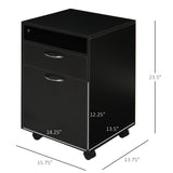 English Elm Mobile Storage Cabinet Organizer With Drawer and Cabinet, Printer Stand With Castors, Black