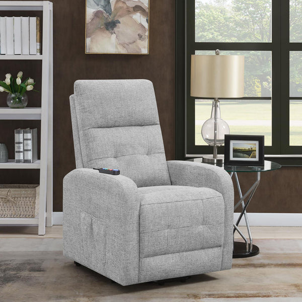 English Elm Grey Tufted Power Lift Recliner Chair with Performance Chenille, Foam Comfort, Wood Frame & Ease of Use B062P153855
