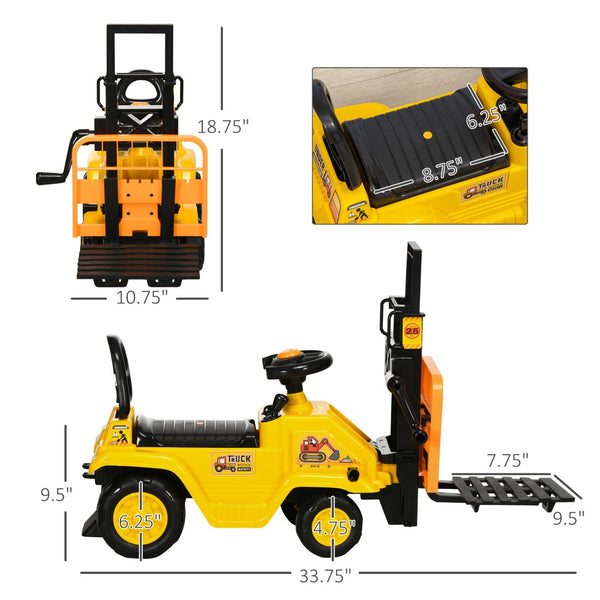 English Elm Sit and Scoot Kids Forklift Ride on Toy with Moving Fork and Storage Ages 3 4 W2225P155631