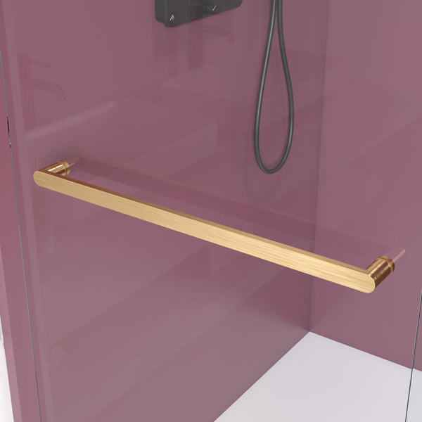 English Elm 62'' Frameless Double Sliding Shower Door Tempered Glass Brushed Gold Bath Upgrade B133P156469