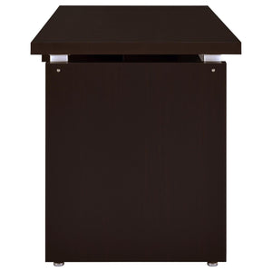 English Elm Cappuccino Modern Floating Top Computer Desk with Pullout Keyboard Shelf, Spacious 55" Workstation B062P153858