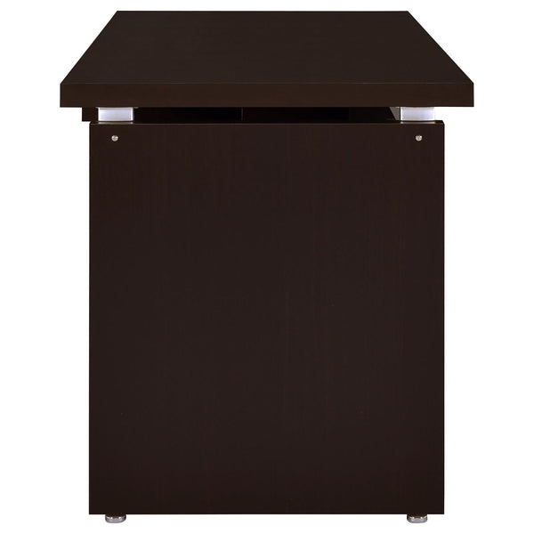 English Elm Cappuccino Modern Floating Top Computer Desk with Pullout Keyboard Shelf, Spacious 55" Workstation B062P153858