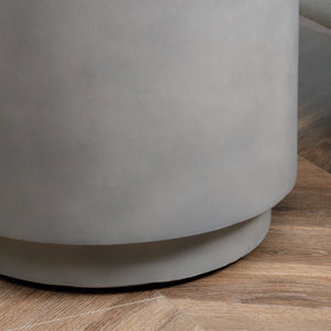 English Elm Round Concrete Side Table with Adjustable Feet, Lightweight Weatherproof Accent for Indoor/Outdoor Decor W2225P155591