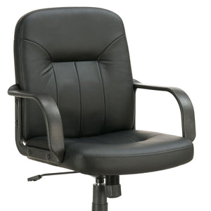 English Elm Black Office Chair Leatherette Swivel with Casters, Padded Contours, Tilt & Height Adjust for Home Office Comfort B062P153798