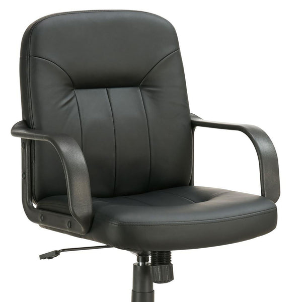 English Elm Black Office Chair Leatherette Swivel with Casters, Padded Contours, Tilt & Height Adjust for Home Office Comfort B062P153798