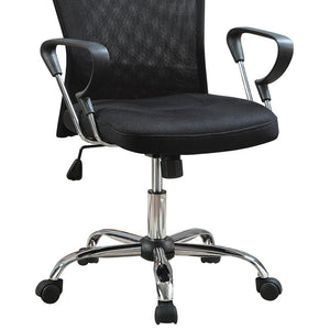 English Elm Black Height Adjustable Office Chair With Chrome Accents, Ergonomic Support & Smooth Casters B062P153801