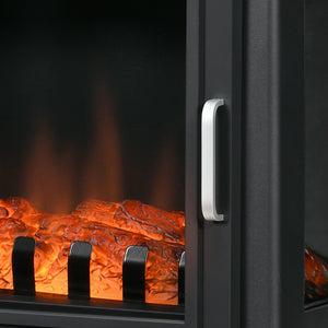 English Elm 24" Electric Fireplace Stove with Realistic Flame & Log Ember Bed, 1000/1500W Heater, Cozy Safety Features W2225P155580