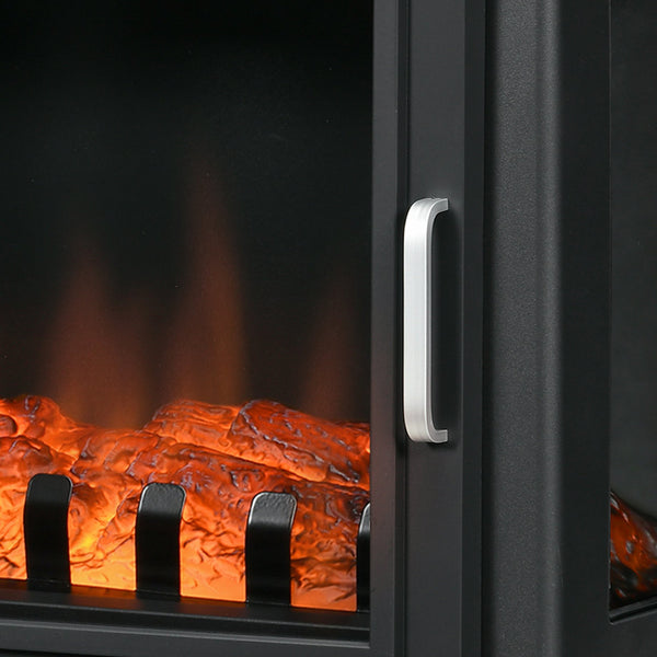 English Elm 24" Electric Fireplace Stove with Realistic Flame & Log Ember Bed, 1000/1500W Heater, Cozy Safety Features W2225P155580