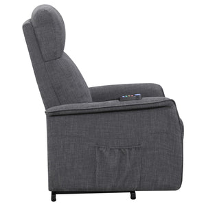 English Elm Charcoal Power Lift Recliner with Massage Function, Memory Foam Pocket Coil Seat & Smooth Recline B062P153841