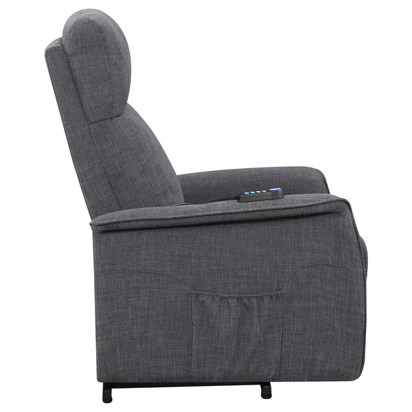 English Elm Charcoal Power Lift Recliner with Massage Function, Memory Foam Pocket Coil Seat & Smooth Recline B062P153841