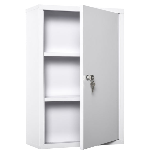 English Elm Kleankin Lockable Steel Wall-Mount Medicine Cabinet - 3-Tier Storage For Safe, Organized Essentials W2225P155578