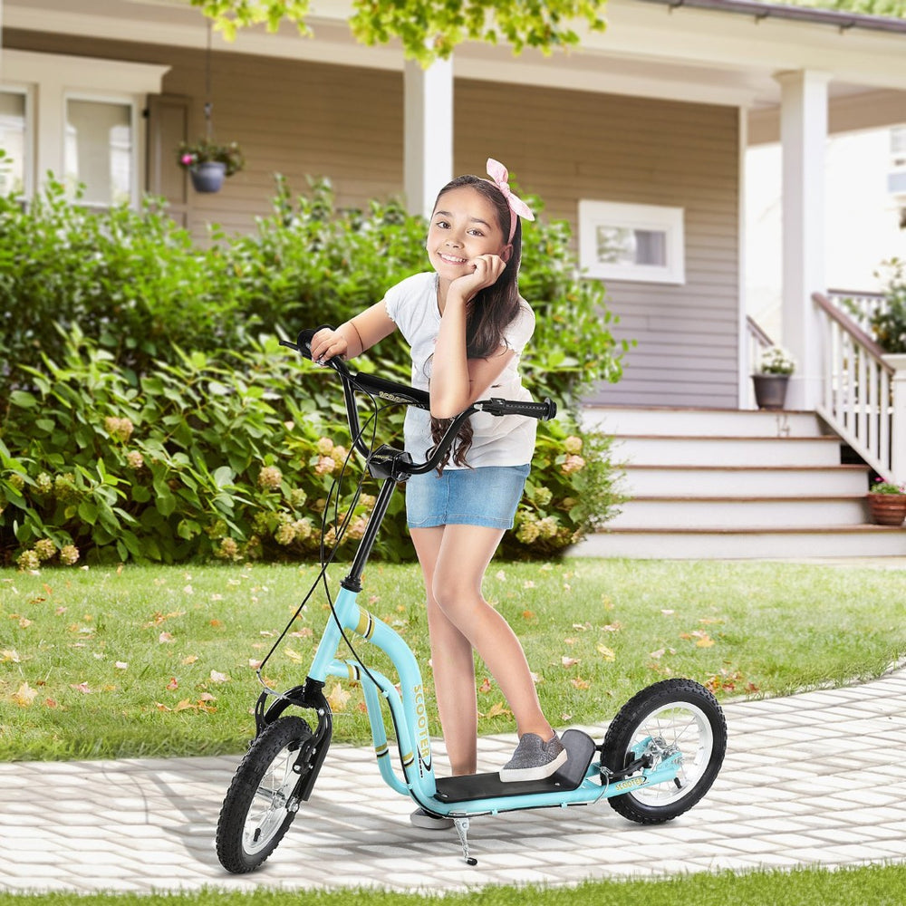 English Elm Youth Steel Frame Kick Scooter with Dual Caliper Brakes and 12 Inch Inflatable Tires W2225P155622