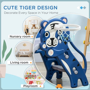 English Elm 2 in 1 Toddler Indoor Slide with Basketball Hoop Pe Plastic Safe Active Play W2225P155616