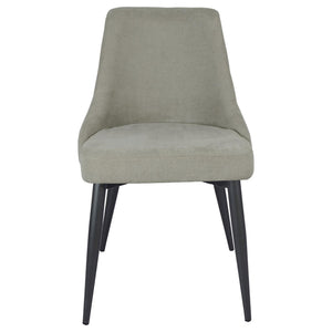 English Elm Light Grey Tufted Dining Chair Set of 2 — Plush Foam Seats, Button Tufting, Gunmetal Legs, Modern Elegance B062P153840