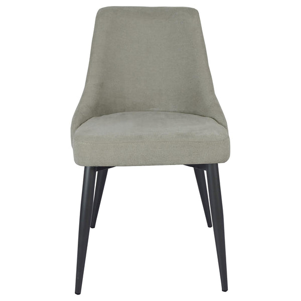 English Elm Light Grey Tufted Dining Chair Set of 2 — Plush Foam Seats, Button Tufting, Gunmetal Legs, Modern Elegance B062P153840