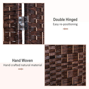 English Elm 6' Tall Wicker Weave 4 Panel Room Divider - Elegant Privacy Screen For Home & Office Spaces W2225P155592