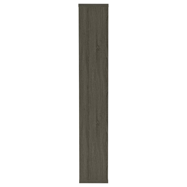 English Elm Weathered Geometric 10-Shelf Open-Back Bookcase with Mixed White Cappuccino Finish, 70.75" H B062P153821
