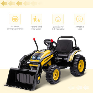 English Elm 6v Kids Electric Ride on Excavator with Adjustable Bucket Realistic Sounds Headlights W2225P155642