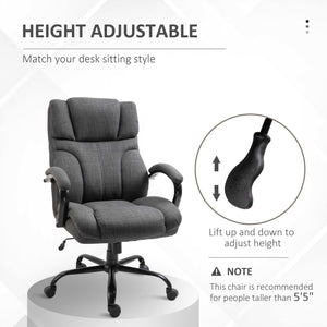 English Elm 500lbs Big and Tall Office Chair Wide Seat Ergonomic Executive Computer Chair Linen Grey, Heavy-Duty Comfort and Adjustable Tilt for Long Workdays W2225P155595
