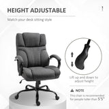 English Elm 500Lbs Big and Tall Office Chair With Wide Seat, Ergonomic Executive Computer Chair With Adjustable Height, Swivel Wheels and Linen Finish, Dark Grey