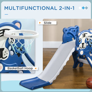 English Elm 2 in 1 Toddler Indoor Slide with Basketball Hoop Pe Plastic Safe Active Play W2225P155616