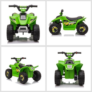 English Elm 6v Kids Battery Powered Toddler Atv Quad Ride on with Steel Frame Forward Reverse Green W2225P155636