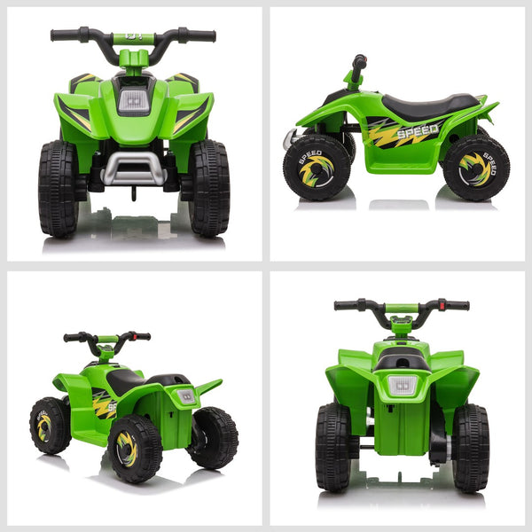 English Elm 6v Kids Battery Powered Toddler Atv Quad Ride on with Steel Frame Forward Reverse Green W2225P155636