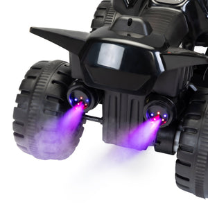 English Elm Kids Battery Powered Ride on Atv Quad with Led Fog Spray and Engine Sounds Black W2181P155600