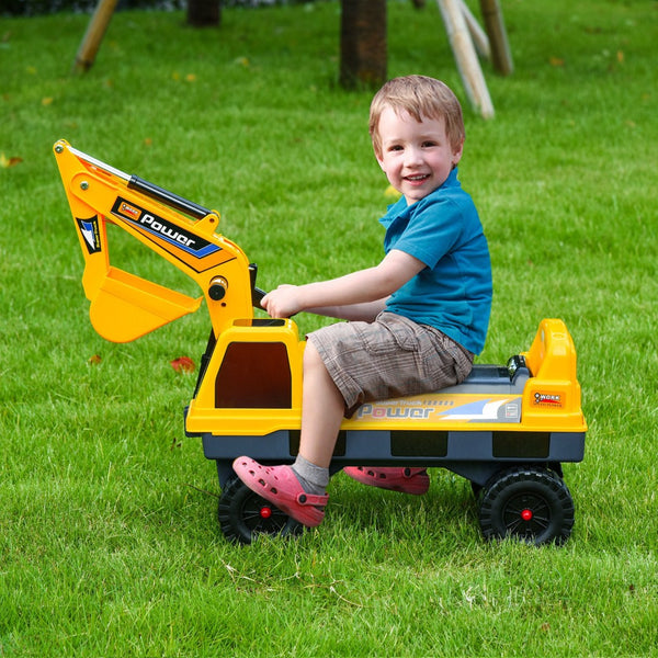 English Elm No Battery Needed Kids 2 in 1 Ride on Excavator Digger with Claw Lights Music W2225P155627