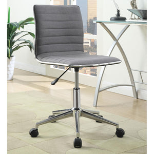 English Elm Grey Modern Armless Office Chair with Chrome Base, Square Seams, Swivel Tilt & Height Adjustable Comfort B062P153799