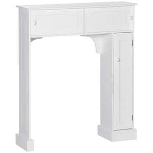 English Elm Over Over the Toilet Bathroom Cabinet with Adjustable Shelves, Sliding Doors, Anti-Tip Design, White W2225P155576