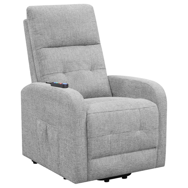 English Elm Grey Tufted Power Lift Recliner Chair with Performance Chenille, Foam Comfort, Wood Frame & Ease of Use B062P153855