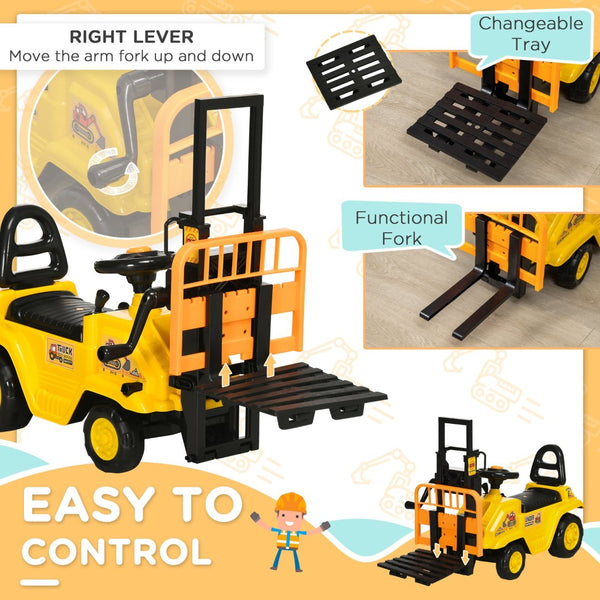 English Elm Sit and Scoot Kids Forklift Ride on Toy with Moving Fork and Storage Ages 3 4 W2225P155631