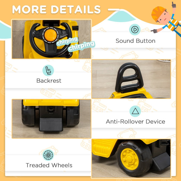 English Elm Sit and Scoot Kids Forklift Ride on Toy with Moving Fork and Storage Ages 3 4 W2225P155631