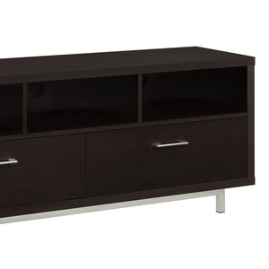 English Elm Cappuccino 60-Inch Tv Console With Drawers And Open Storage - Modern Elegance For Your Living Room! B062P153847