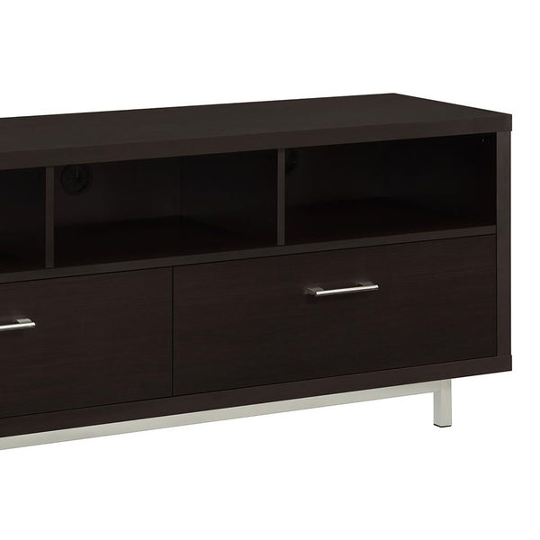 English Elm Cappuccino 60-Inch Tv Console With Drawers And Open Storage - Modern Elegance For Your Living Room! B062P153847