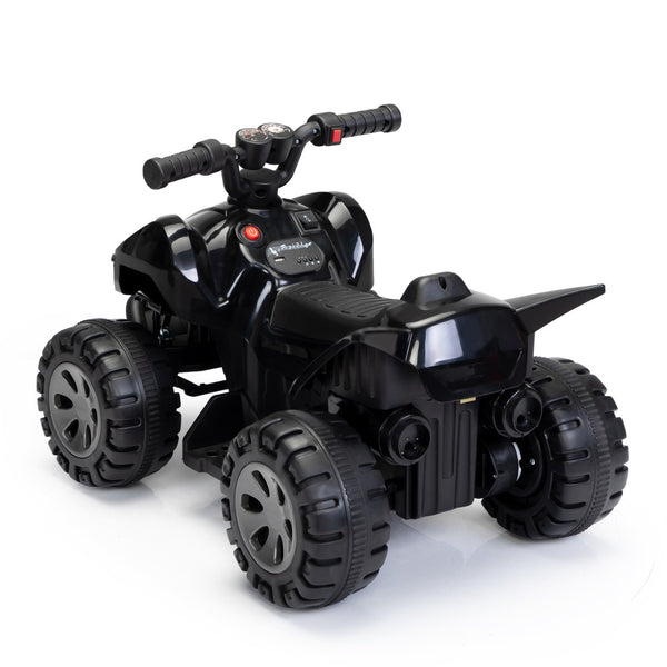 English Elm Kids Battery Powered Ride on Atv Quad with Led Fog Spray and Engine Sounds Black W2181P155600