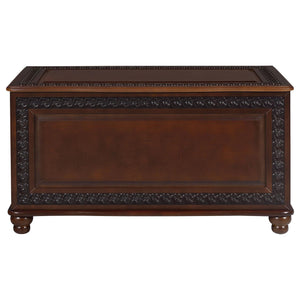 English Elm Deep Tobacco Elegant Flip-Top Cedar-Lined Storage Chest with Ample Space, Rubberwood Veneer Finish B062P153828
