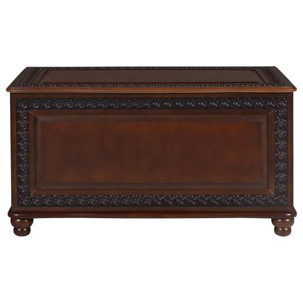 English Elm Deep Tobacco Elegant Flip-Top Cedar-Lined Storage Chest with Ample Space, Rubberwood Veneer Finish B062P153828