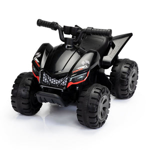 English Elm Kids Battery Powered Ride on Atv Quad with Led Fog Spray and Engine Sounds Black W2181P155600