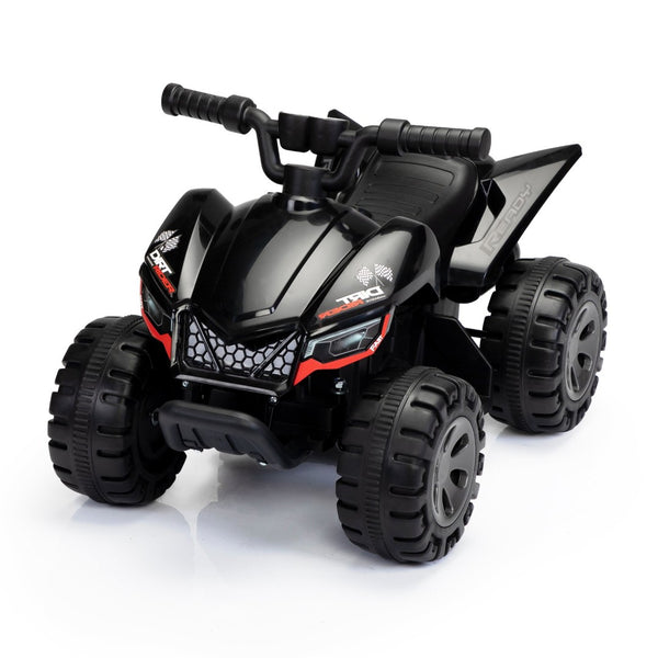 English Elm Kids Battery Powered Ride on Atv Quad with Led Fog Spray and Engine Sounds Black W2181P155600
