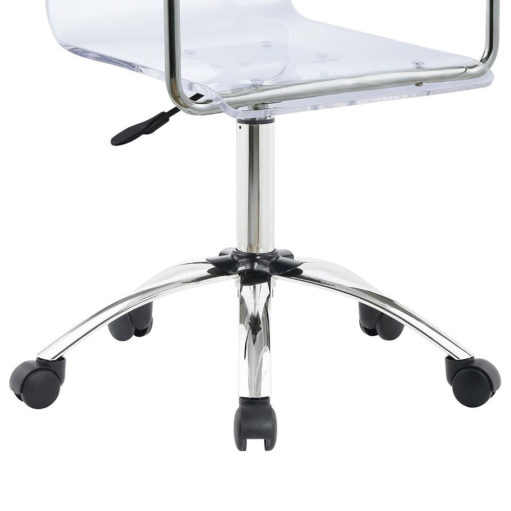 English Elm Clear Acrylic Office Chair with Chrome Frame, Modern Swivel Height-Adjustable Design for Home Office B062P153792