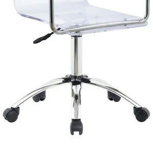 English Elm Clear Acrylic Office Chair with Chrome Frame, Modern Swivel Height-Adjustable Design for Home Office B062P153792