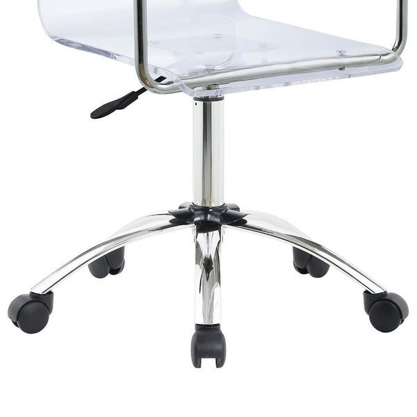 English Elm Clear Acrylic Office Chair with Chrome Frame, Modern Swivel Height-Adjustable Design for Home Office B062P153792