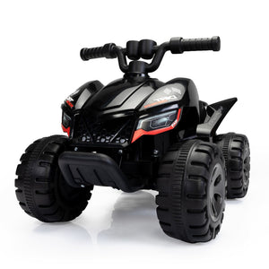English Elm Kids Battery Powered Ride on Atv Quad with Led Fog Spray and Engine Sounds Black W2181P155600