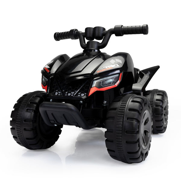 English Elm Kids Battery Powered Ride on Atv Quad with Led Fog Spray and Engine Sounds Black W2181P155600