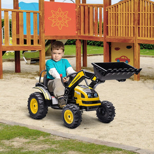 English Elm 6v Kids Electric Ride on Excavator with Adjustable Bucket Realistic Sounds Headlights W2225P155642