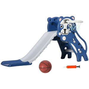 English Elm 2 in 1 Toddler Indoor Slide with Basketball Hoop Pe Plastic Safe Active Play W2225P155616