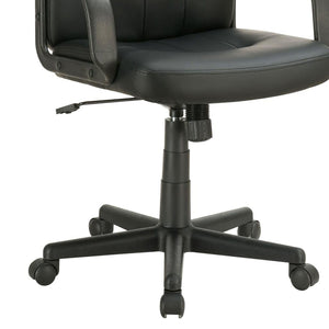 English Elm Black Office Chair Leatherette Swivel with Casters, Padded Contours, Tilt & Height Adjust for Home Office Comfort B062P153798