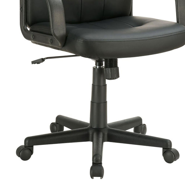 English Elm Black Office Chair Leatherette Swivel with Casters, Padded Contours, Tilt & Height Adjust for Home Office Comfort B062P153798